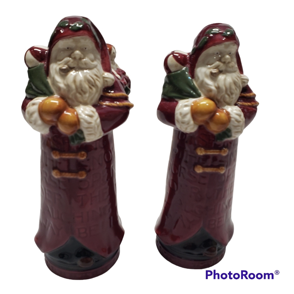 Vintage Salt & Pepper Shakers Father Christmas Santa Bag Toys Christmas